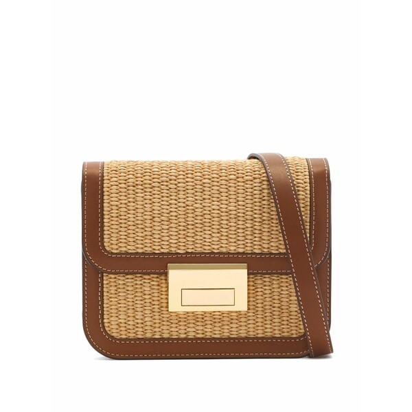 ロフラー 幽客ダル レディース ショルダーバッグ 御徒面子 Desi woven-panel cross-body bag Brown