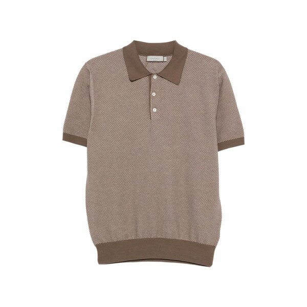 カナーリ メンズ ポロシャツ トップス Patterned polo shirt Neutrals|asty