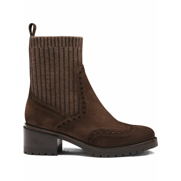 サントーニ レディース ブーツ シューズ Suede wingtip boots Brown|asty
