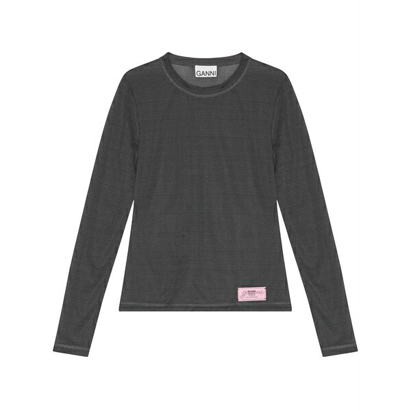ガニー レディース プルオーバー トップス Logo-patch t-shirt Grey