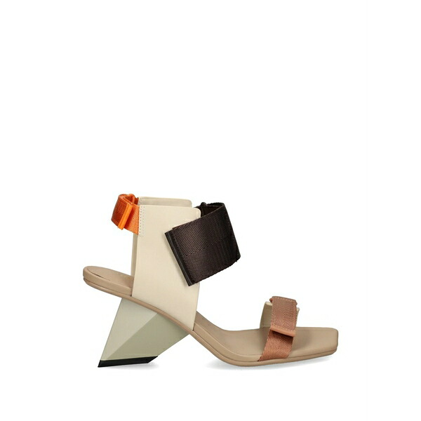 ユナイテッド素っぽんぽん レディース サンダル シューズ Rockit run touch-strap geometric-heel sandals Neutrals