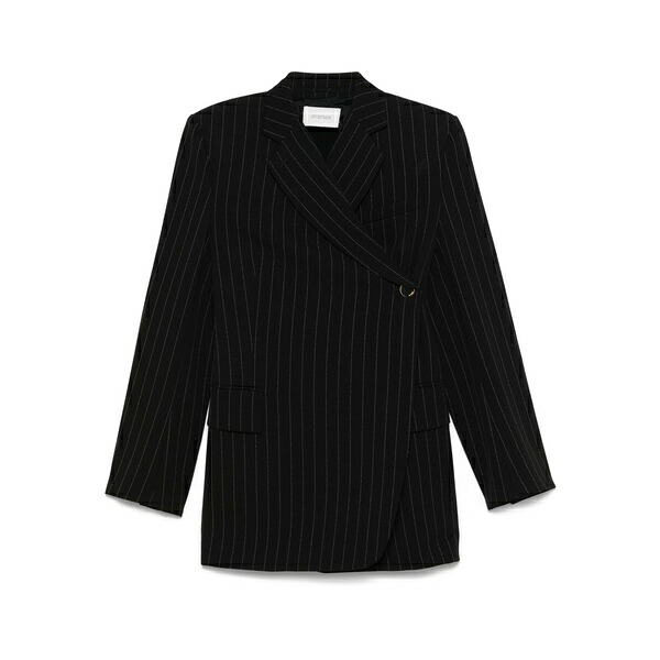 運動競技マックス レディース 上衣＆上衣 アウター Pinstriped blazer Black