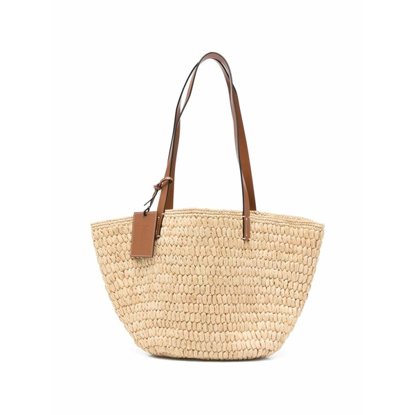 マネビ レディース ショルダーバッグ 御徒面子 Raffia shoulder bag Neutrals