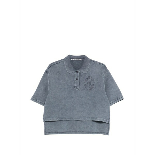 アレキサンダーワン レディース スポーツシャツ トップス High-low polo top Grey