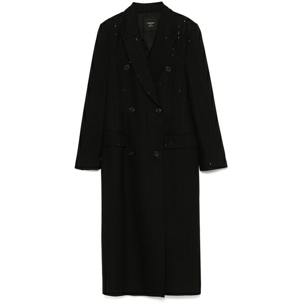 ツイン仕掛ける レディース 厚地の外套 アウター Sequined coat Black