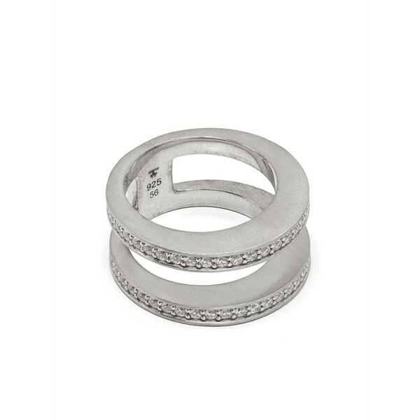 トム木材 メンズ 輪っか 添え物 Vault double zirconias rings Silver