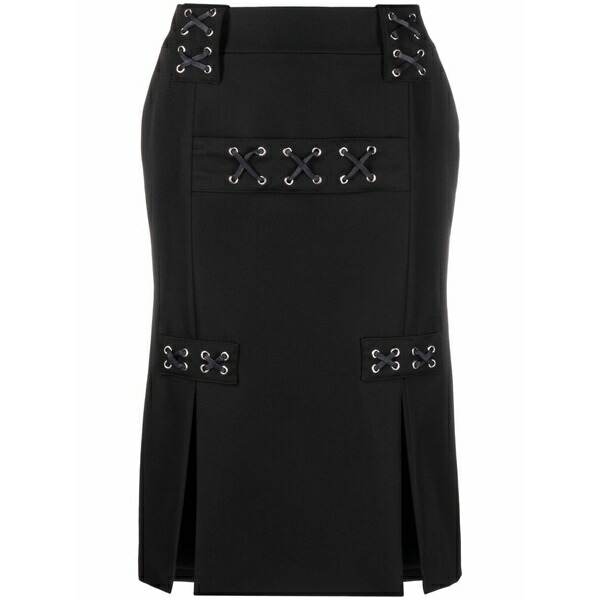 アレッサンドラ・リッチ レディース スカート ボトムス Lattice-embellished midi skirt Black｜asty