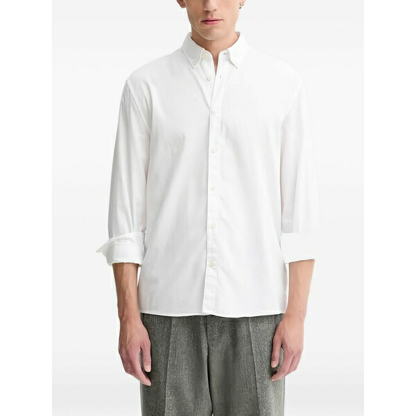 マルコポーロ メンズ シャツ トップス Button-fastening shirt White