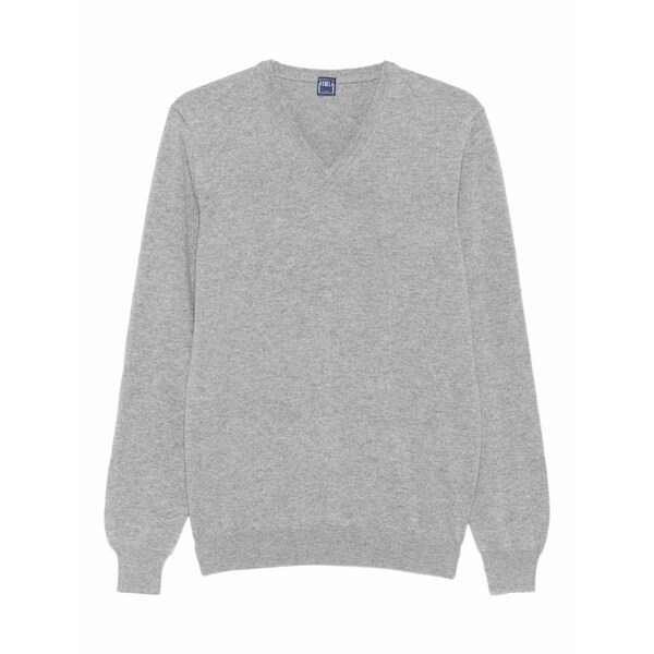 フェデーリ メンズ 編み物\u0026プルオーバー アウター V-neck cashmere sweater Grey