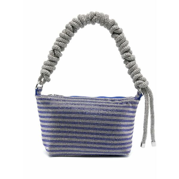 ハラ レディース ショルダーバッグ 御徒面子 Crystal mesh phone cord shoulder bag Blue