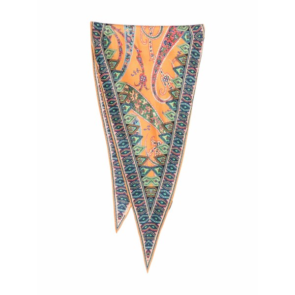 エトロ レディース 消音装置・袈裟・えり巻き 佩び物 Paisley-print scarf Orange