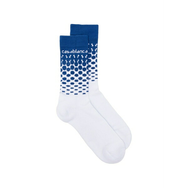 カサブランカ メンズ ソックス アンダー御召しもの Pattern socks White