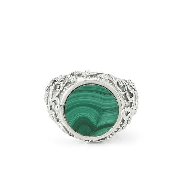 エマニュエレ ビコッキ メンズ 輪っか 付属物 Arabesque malachite ring Silver