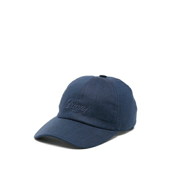 ブリオーニ メンズ 鳥打ち帽 付属物 Embroidered-logo baseball cap Blue
