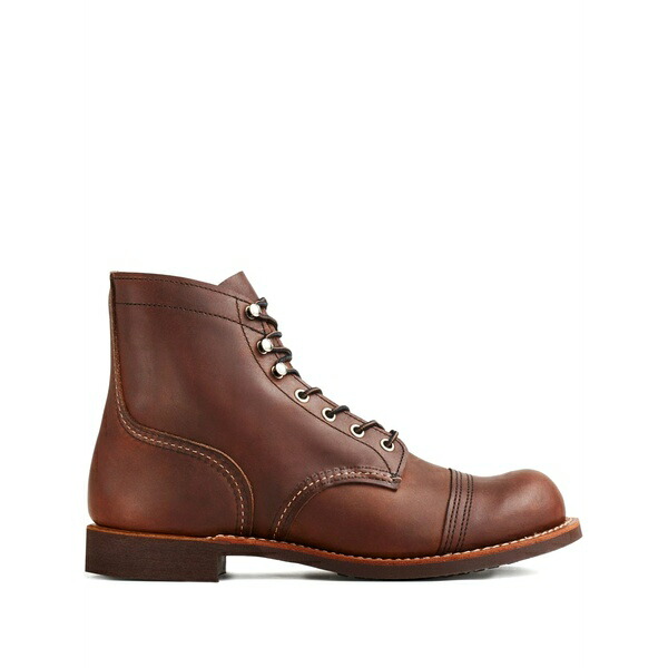レッドウィング メンズ ブーツ シューズ Lace-up leather biker boots Brown|asty