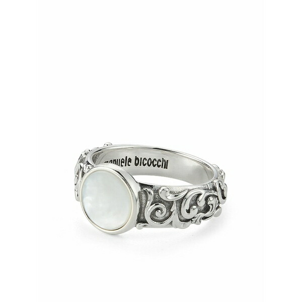 エマニュエレ ビコッキ メンズ 輪っか 付属物 Arabesque engraved chevalier ring Silver