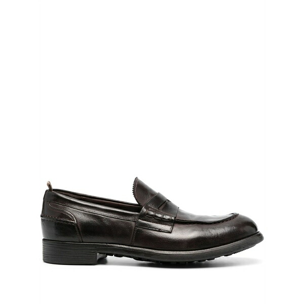 オフィチーネ 創造的 メンズ スリッポン・ローファー シューズ Chronicle leather penny loafers Brown