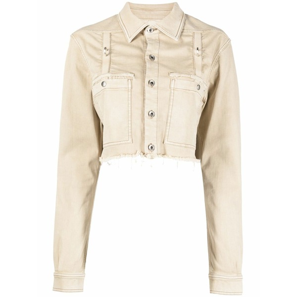 リックオウエンス レディース 上衣＆上衣 アウター Raw-cut cropped shirt jacket Neutrals