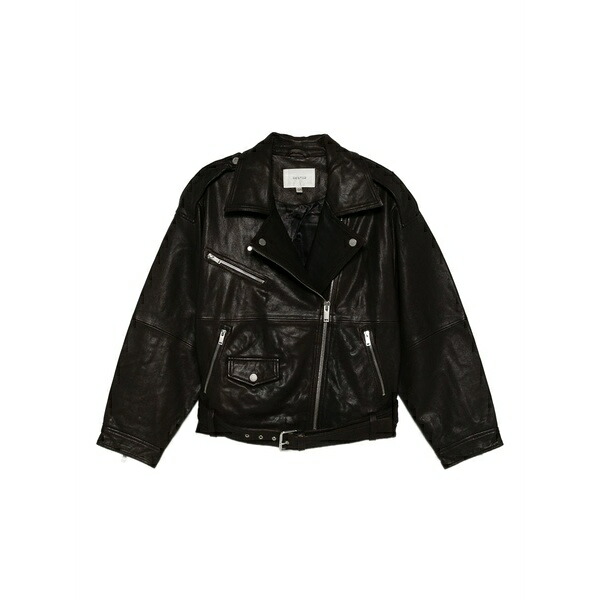 ゲタス レディース 上衣＆上衣 アウター Belted leather jacket Brown
