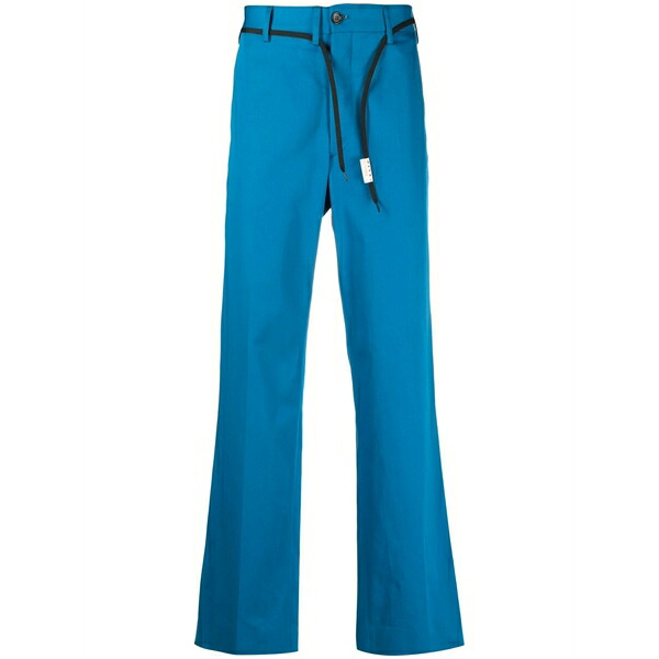 マルニ メンズ カジュアルパンツ ボトムス Belted straight-leg trousers Blue｜asty