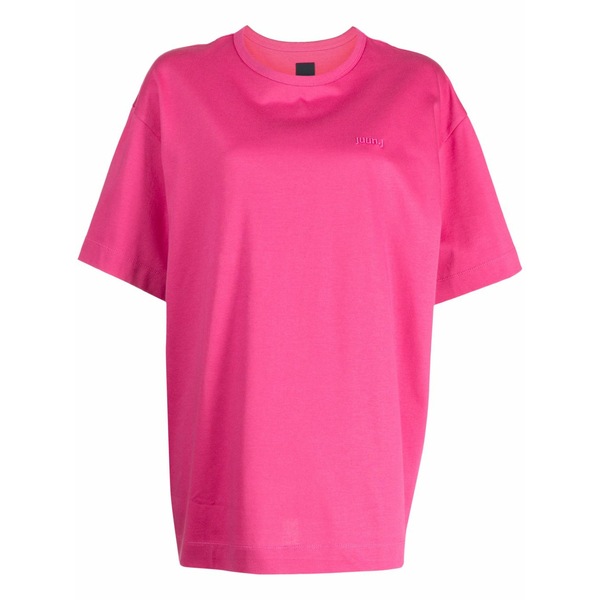 ジュン・ジー レディース Tシャツ トップス Compliqu?? motif-embroidered cotton t-shirt Pink｜asty 37,570円