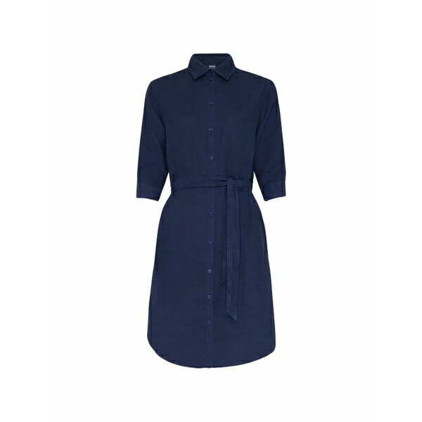 ヴィルブレクイン レディース 衣装 トップス Ludovie belted linen shirt MIDI dress Blue