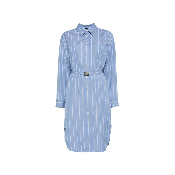 アーペーセー レディース 衣装 トップス Striped belted shirt MIDI dress Blue