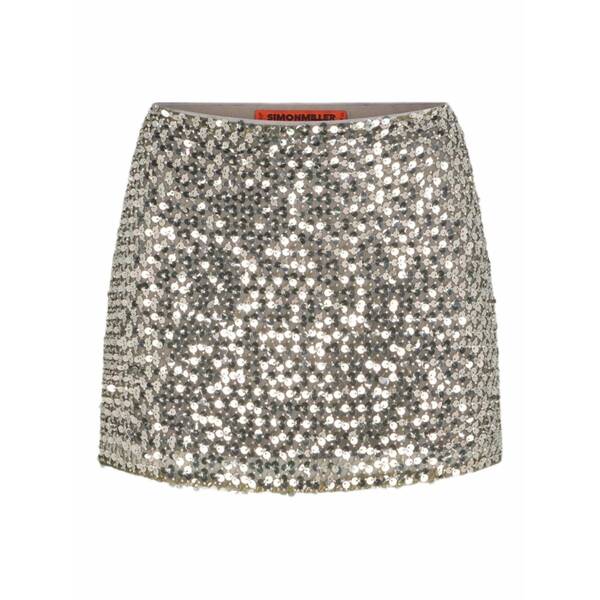 サイモンミラー レディース スカート ボトムス Dizzy sequin-embellishment mini skirt Silver｜asty