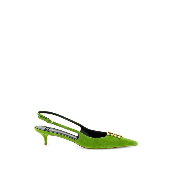 エリザベスフランキ レディース パンプス シューズ Metal logo suede slingbacks Green｜asty