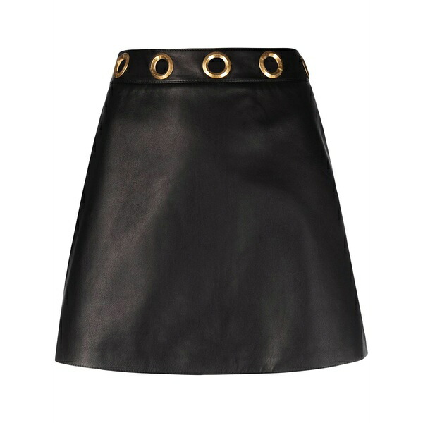 エトロ レディース スコート ボトムス Eyelet detail leather mini skirt Black