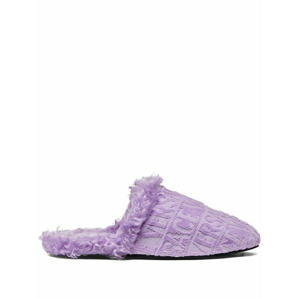 ヴェルサーチ メンズ サンダル シューズ Logo-jacquard cotton slippers Purple