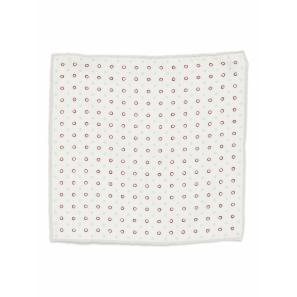 イレブンティ メンズ マフラー・ストール・スカーフ アクセサリー Printed square pocket White|asty