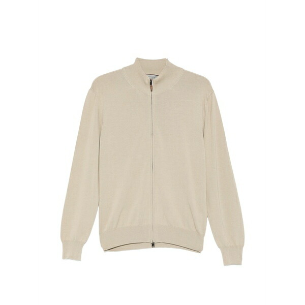 カナーリ メンズ ジレー アウター Zip-up knitted cardigan Neutrals
