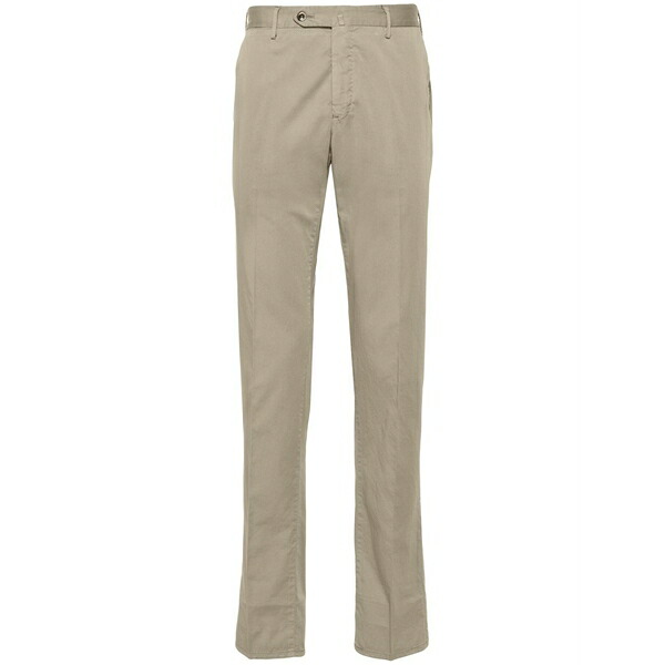 PTトリノ メンズ カジュアルパンツ ボトムス Tapered-leg cotton-blend chino trousers Neutrals｜asty