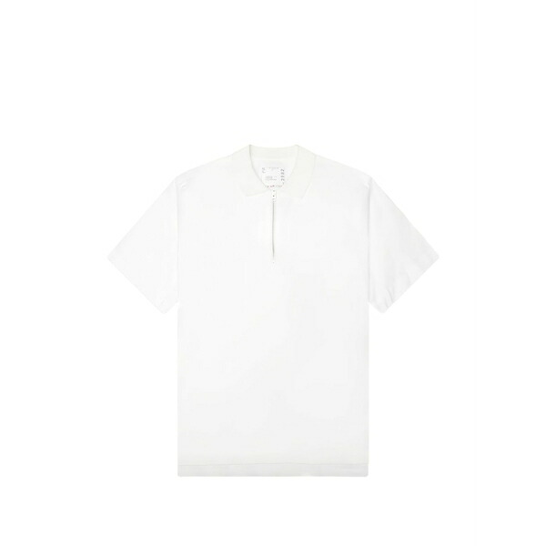 サカイ メンズ スポーツシャツ トップス Cotton polo shirt White