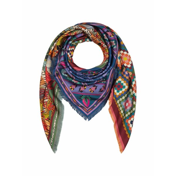 フランコフェラーリ レディース えり巻き・袈裟・えり巻き 付属物 Bordeaux floral-print scarf Blue