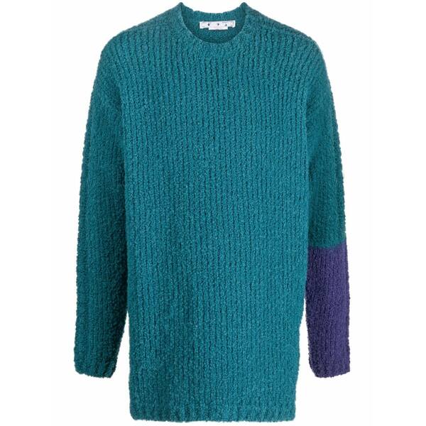 象牙色 メンズ 編み物\u0026プルオーバー アウター Chunky knit jumper  Blue