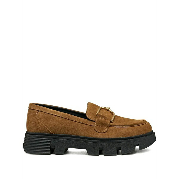 ジェオックス レディース スリッポン・ローファー シューズ Vilde buckle lug-sole loafers Brown