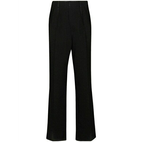 マルタンマルジェラ レディース カジュアルパンツ ボトムス Straight-leg gabardine wool trousers Black|asty