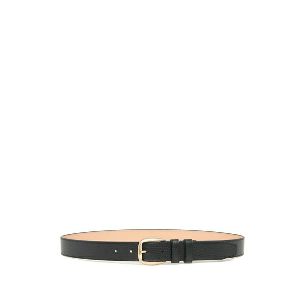バリー レディース 三尺帯 付属物 Grained leather belt Black