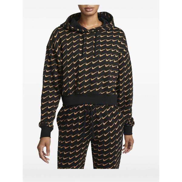 ナイキ レディース パーカー・スウェットシャツ アウター Monogram oversized hoodie Black|asty