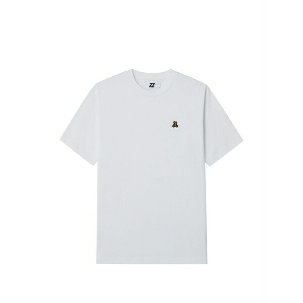 イズエ メンズ Tシャツ トップス Bear-detail cotton t-shirt White|asty