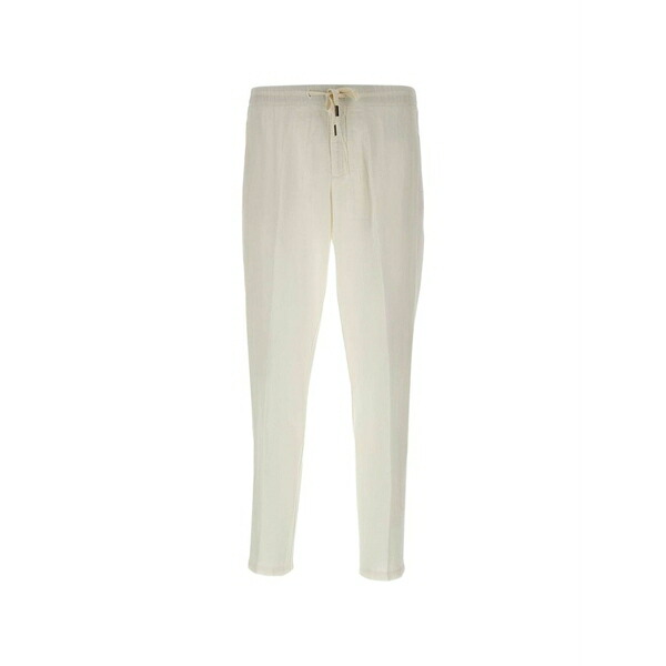 パーフェクション メンズ カジュアルパンツ ボトムス Drawstring elasticated-waistband tapered trousers Neutrals