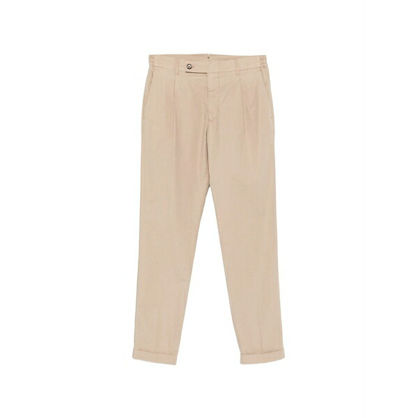 ベルウィッチ メンズ 心地好いズボン下 ボトムス Pleated cuffed trousers Neutrals