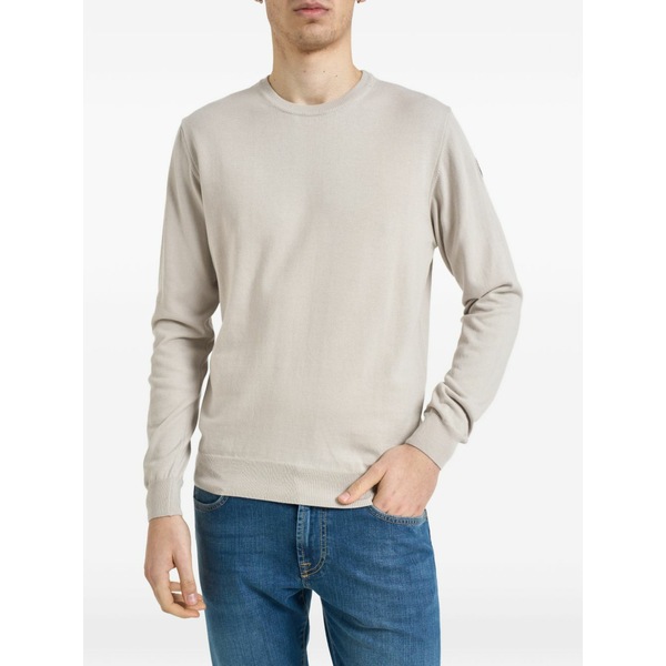 コルマール メンズ 編み物\u0026プルオーバー アウター Patch crew-neck sweater Neutrals