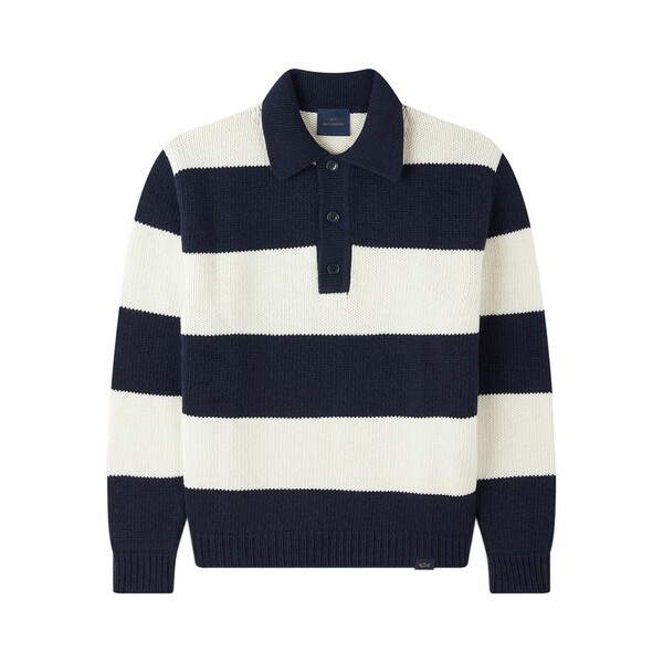 ポールアンドシャーク メンズ スポーツシャツ トップス Striped polo shirt Blue
