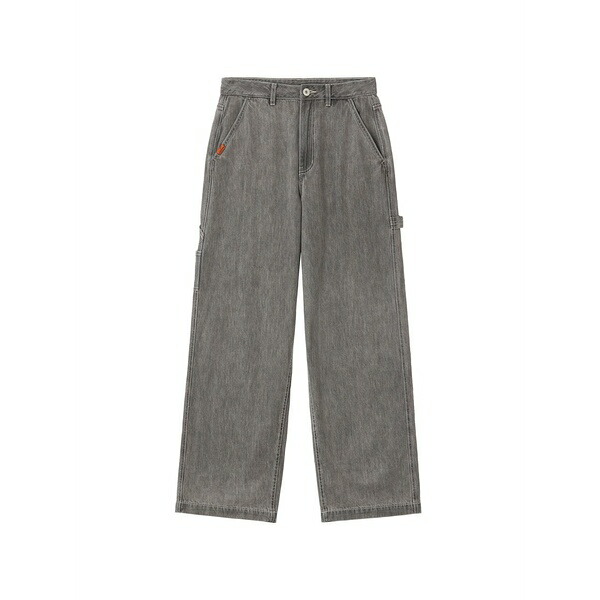 黒茶 レディース ジーンズズボン下 ボトムス Straight jeans Grey
