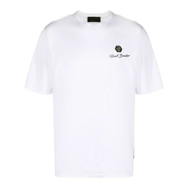 フィリップ飾り気の無い メンズ プルオーバー トップス Heart breaker chest print t-shirt White