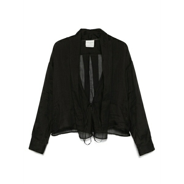 フォルテ フォルテ レディース シャツ トップス Ramie blouse Black|asty