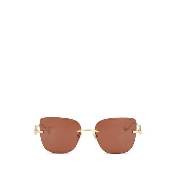 ヴァレンティノ ガラヴァーニ レディース 黒眼鏡＆アイウェア 付属物 Vlogo rimless square-frame sunglasses Gold